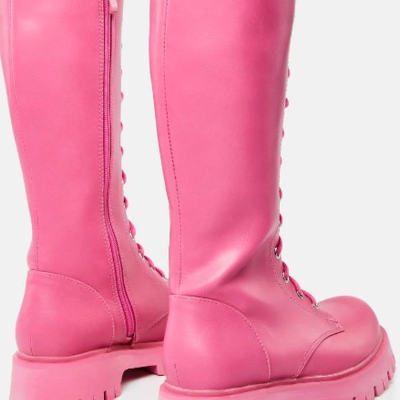 Dolls Kill Fuchsia River Sake Long Boots - Deadstock - Picture 3 of 7